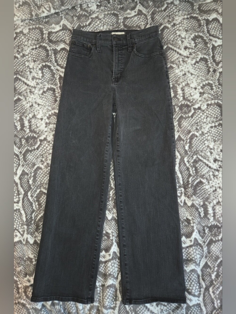 Madewell The Perfect Vintage Wide-Leg Jeans- Washed Black/Gray- Size 28
